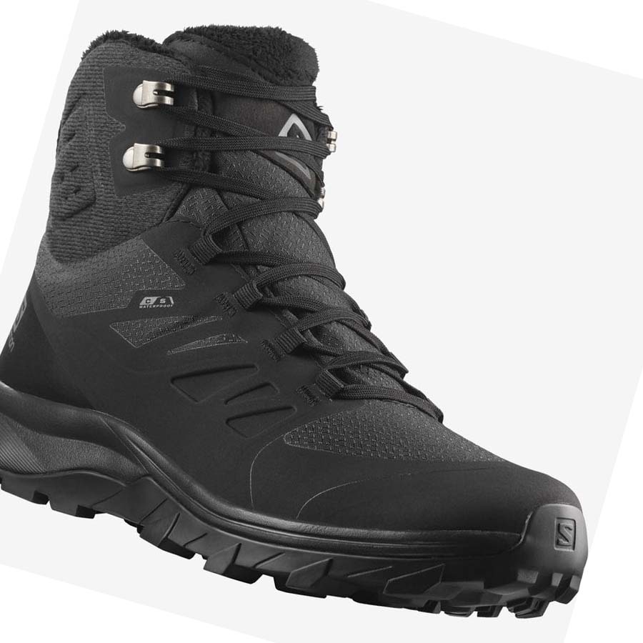 Salomon OUTBLAST THINSULATE™ CLIMASALOMON™ WATERPROOF Téli Csizma Női Fekete | HU 3012XYU